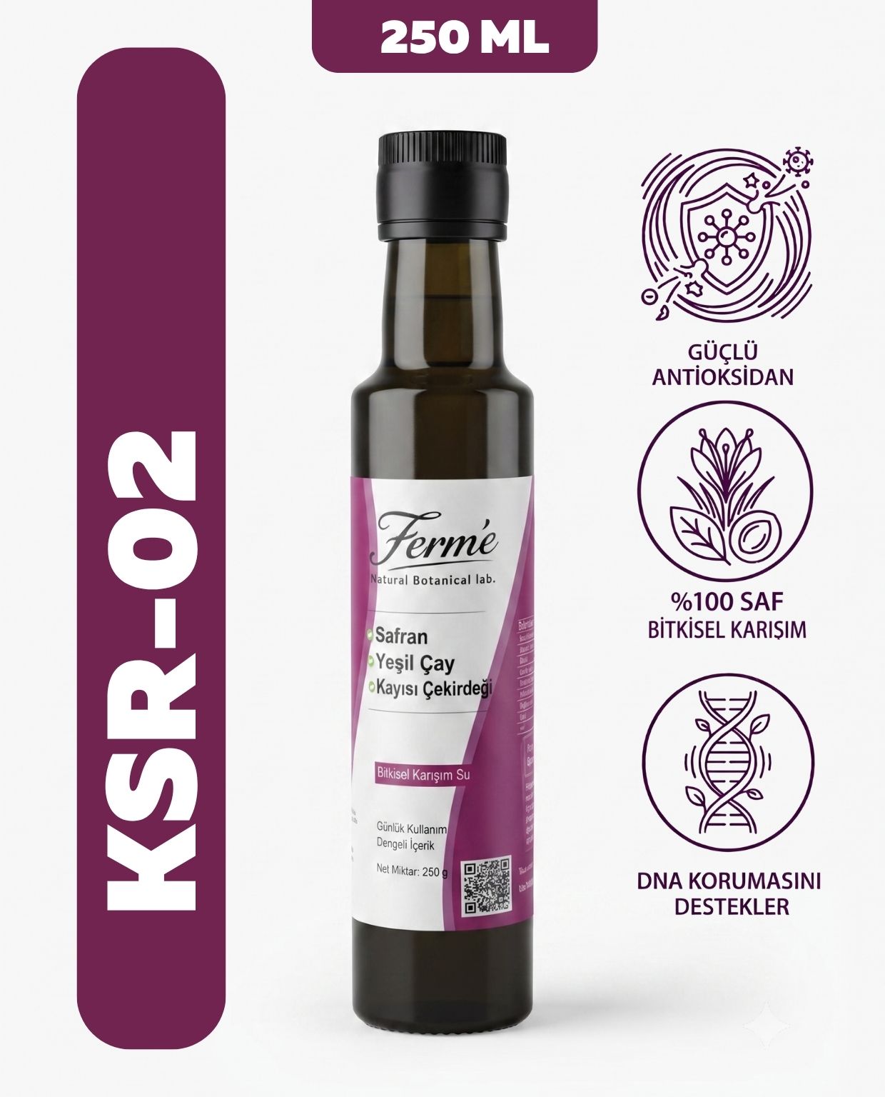 KSR-01 Safranlı Bitkisel Karışımlı Su 250 ml