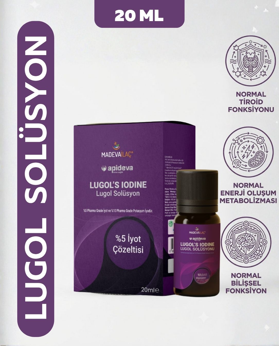 Lugol İyot Solisyon %5 20 Ml