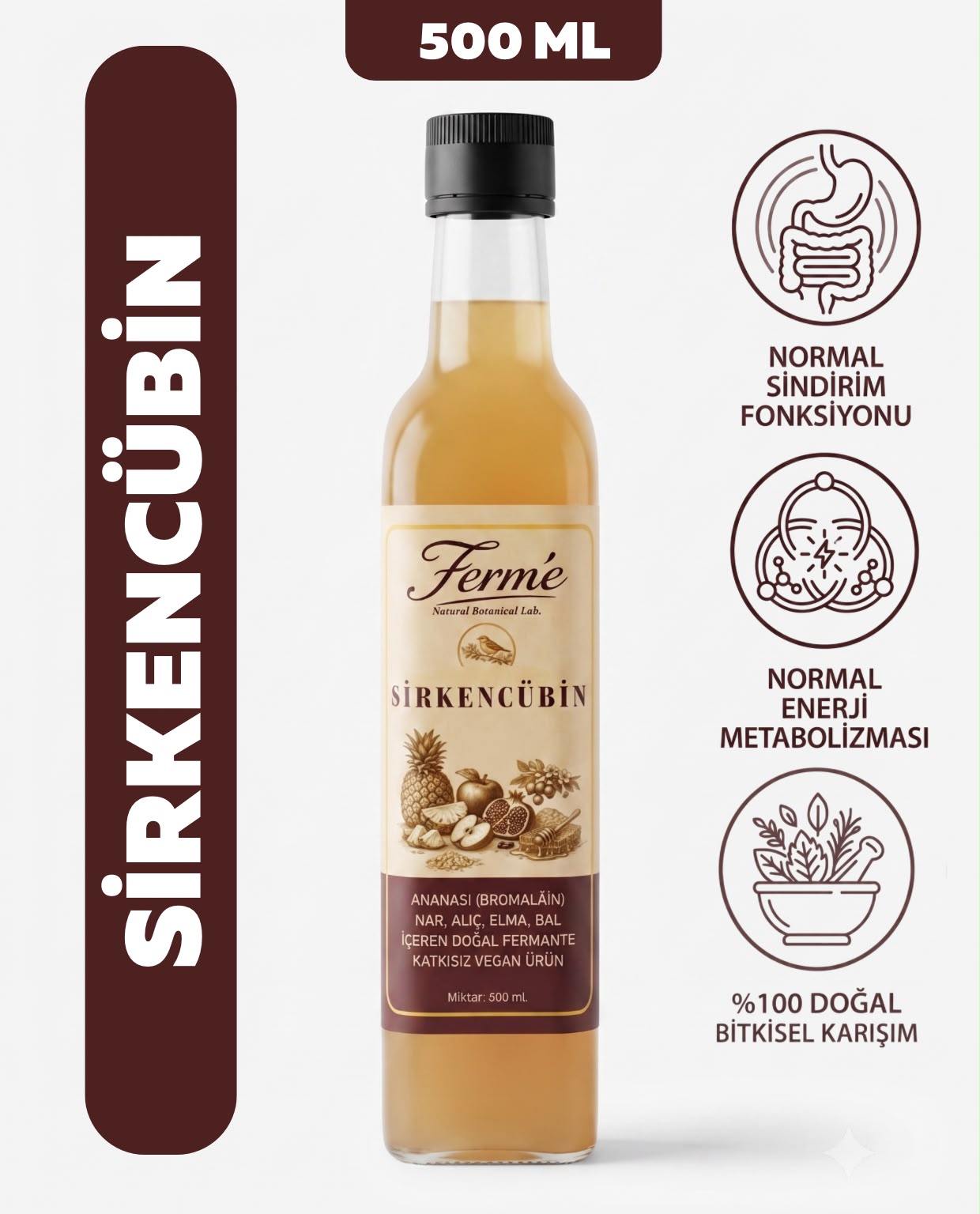Sirkencübin Karışım Fermante Ballı Sirke